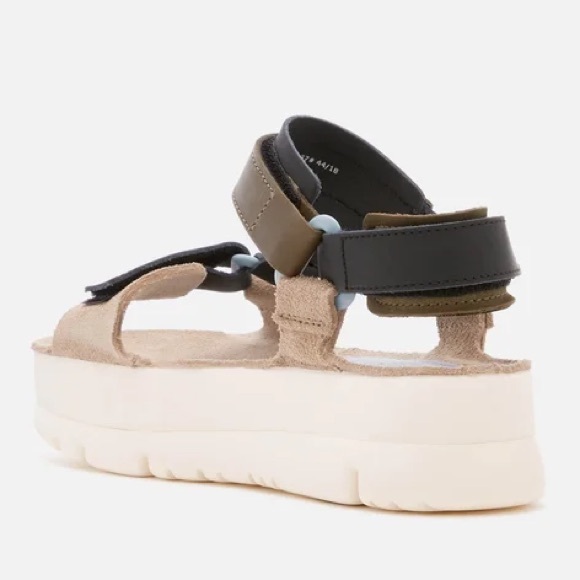 Camper Oruga Up Black Taupe Sandals Women Size 10 - Picture 2 of 15